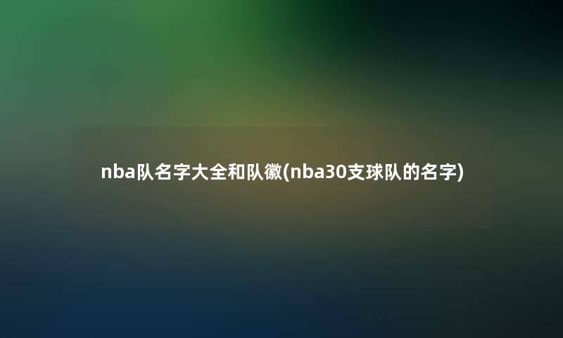 探索NBA东部和西部联盟30支球队的队徽与象征意义